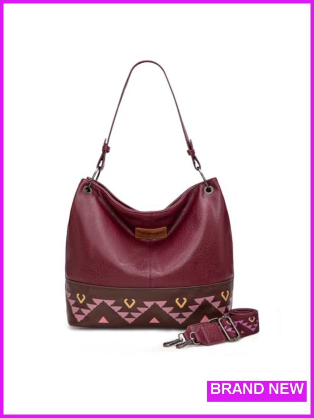 Womens Vegan Leather Top Handle Hobo Shoulder Bag Crossbody Purse